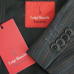 Luigi Bianchi Mantova LBM Gray Orange Striped suit